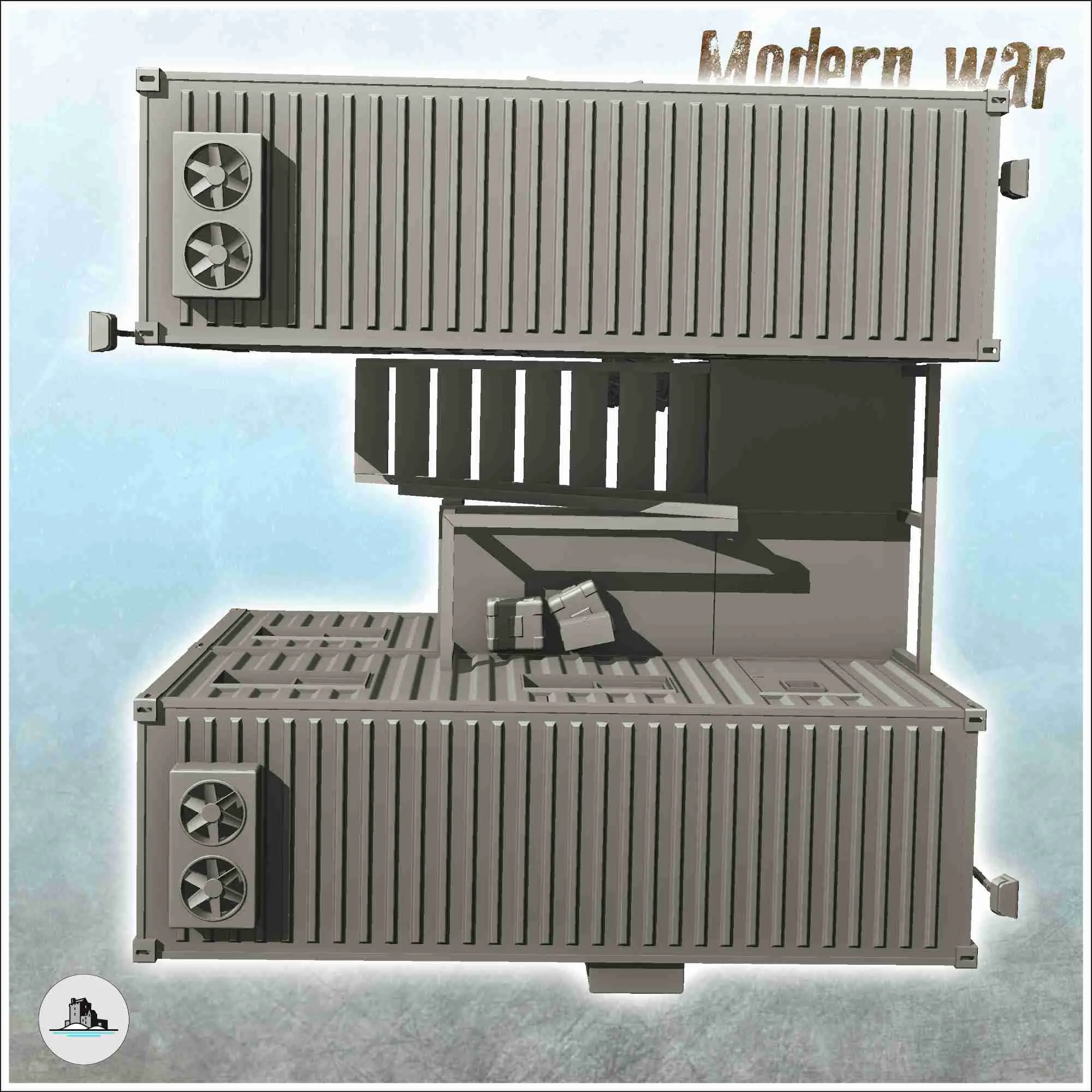 Poste de commandement moderne en containers (1) - scenery miniatures c