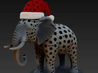 elefante estilo voronoi navideño