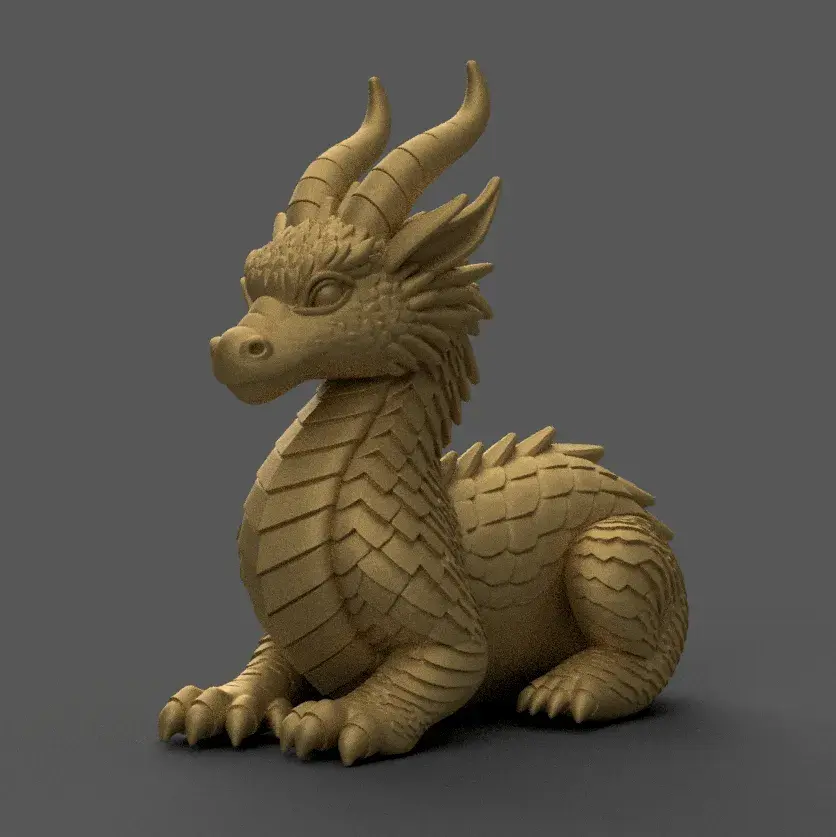 Charming Baby Dragon 3D STL File for Desk or Decor