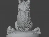 Cute Winter Squirrel Figurine Holding Pine Cone – Printable -4