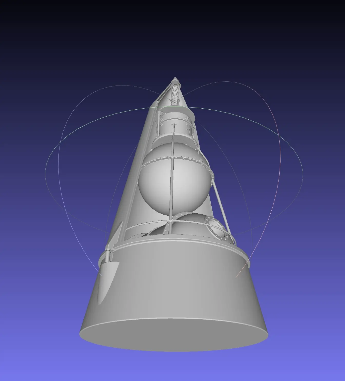 Corte de la cápsula Sputnik 2 Laika