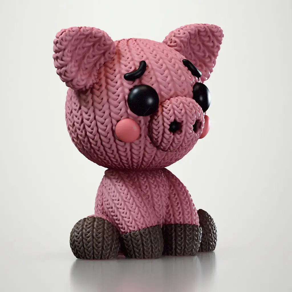Characters & Creatures STL Download - Knitted Pigby Mighty prints