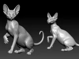 Sphynx cat posing model - 3D print-3