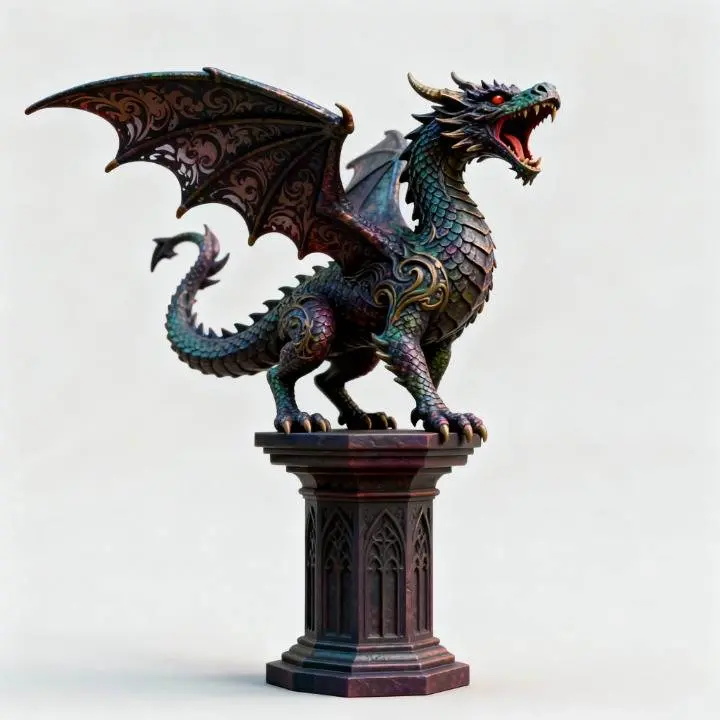 3360 Menacing Fairytale Dragon  magic  Halloween  3D  STL