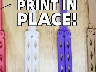 fun fidget butterfly knife print in place good for pranks