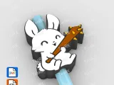 Straw Topper Bunny with a Stick-1