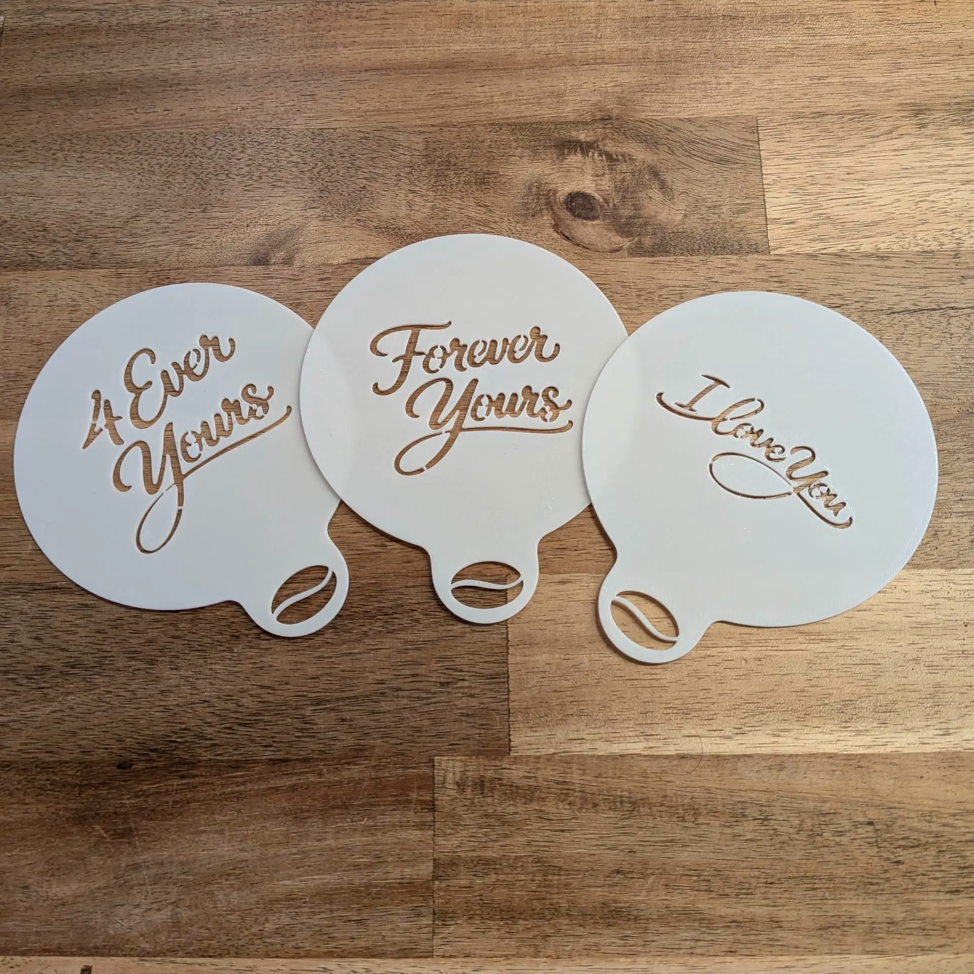 Coffee - Cocoa Art Stencils (valentines texts)