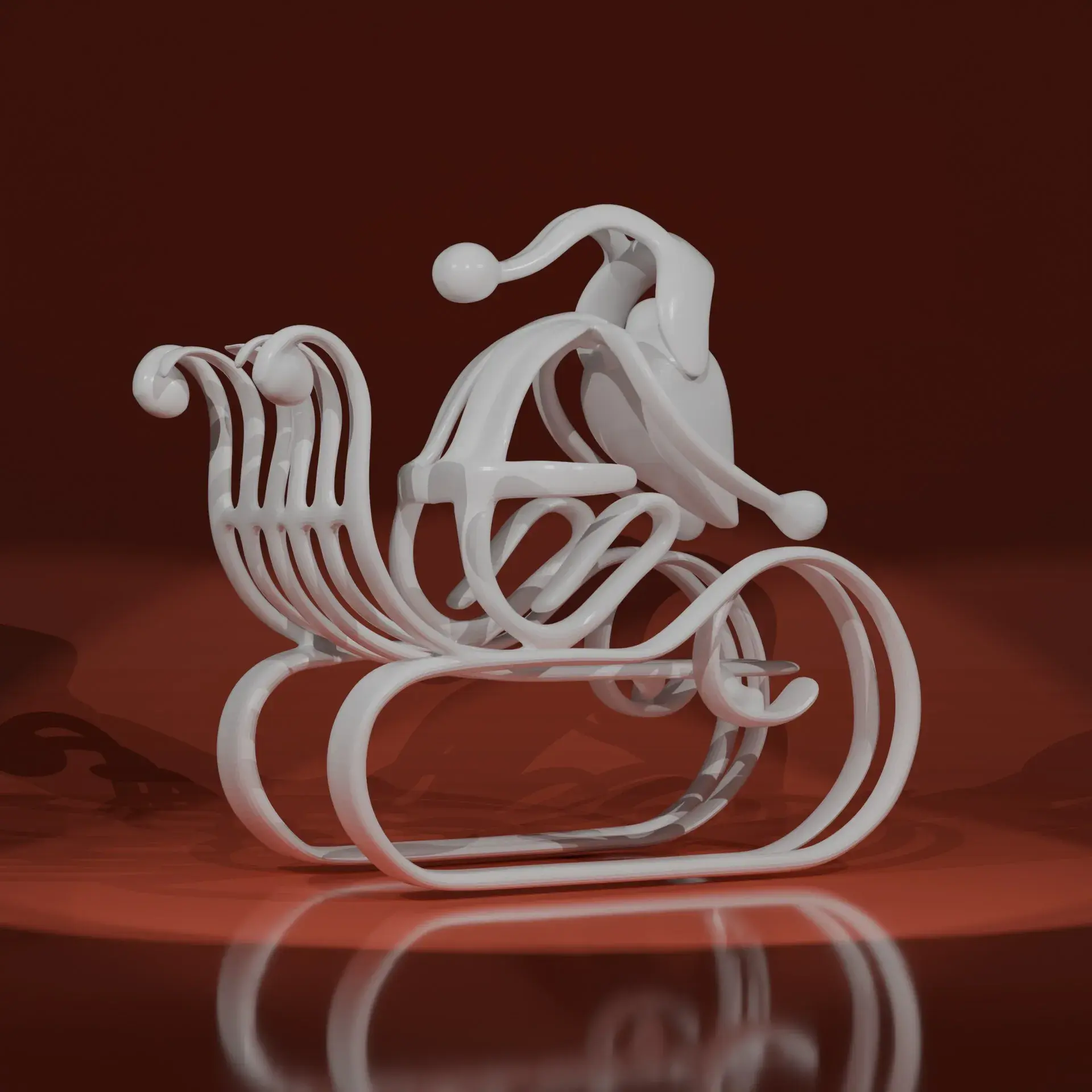 Santa Sleigh Sculpture