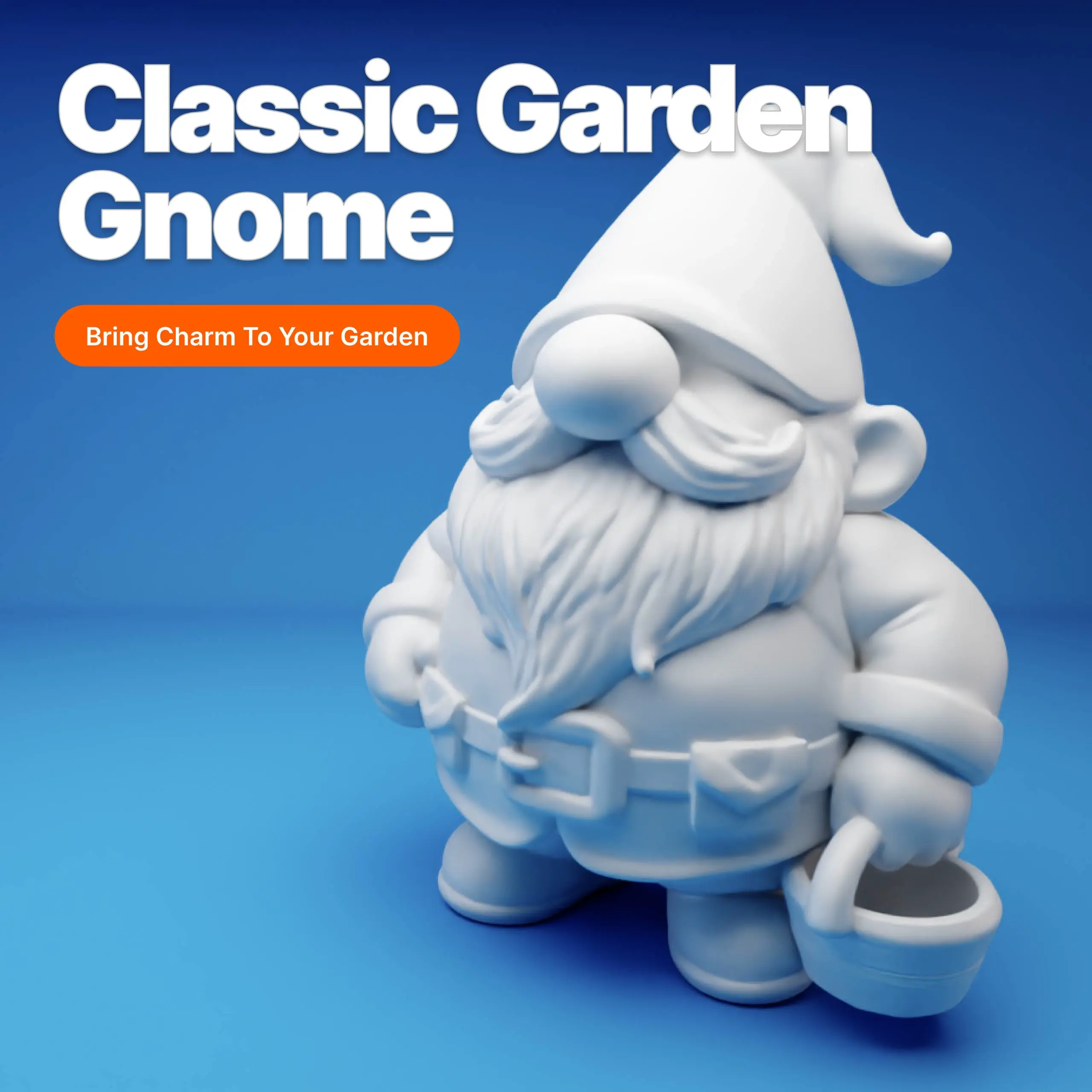 Classic Garden Gnome – 3D Printable Figurine