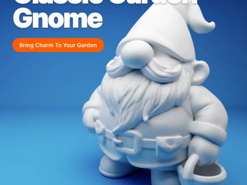 Классический садовый гном — фигурка для 3D-печати