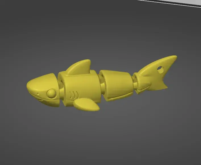 Articulated Shark Keychain Flexy print and place