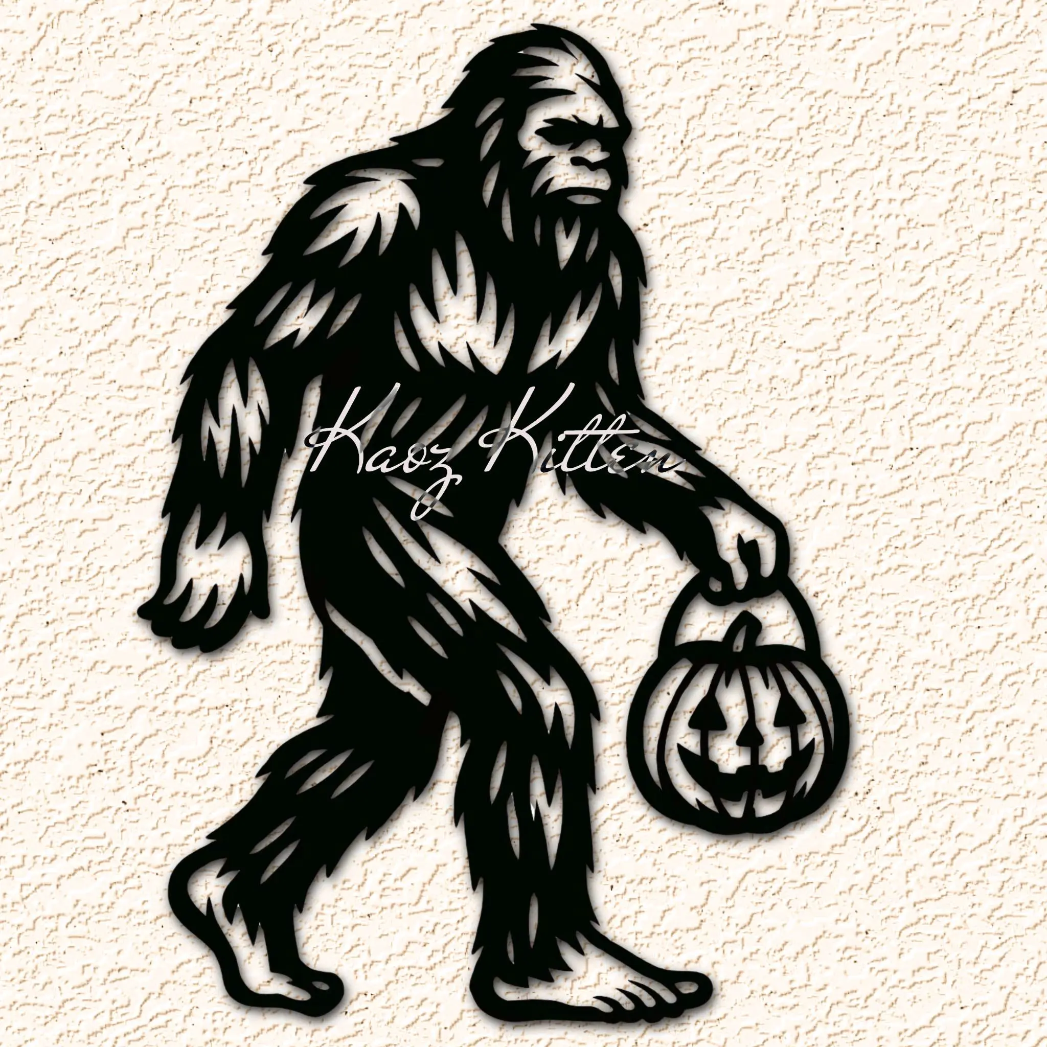 Walking Trick-o-Treating Sasquatch Wall Art Home Decor