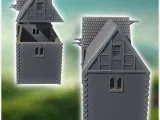 Set of two medieval warehouses with large wooden doors slate-2