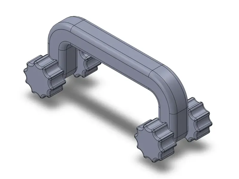 Handle Massager with Ribbed, Balled, and Smooth Rollers