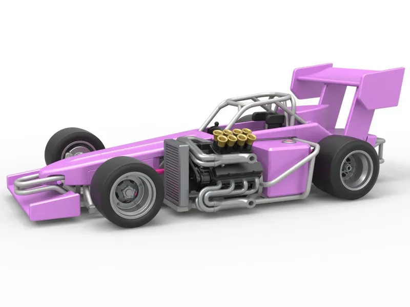 Supermodified front engine race car V2 Scale 1:25