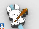 Straw Topper Bunny with a Stick-0