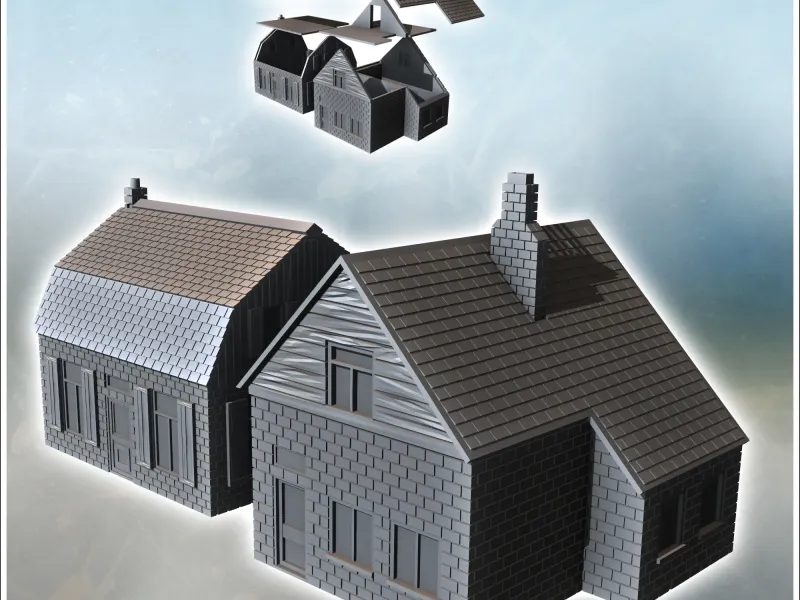 Set of houses on the Pont de Son (Netherlands) - miniatures
