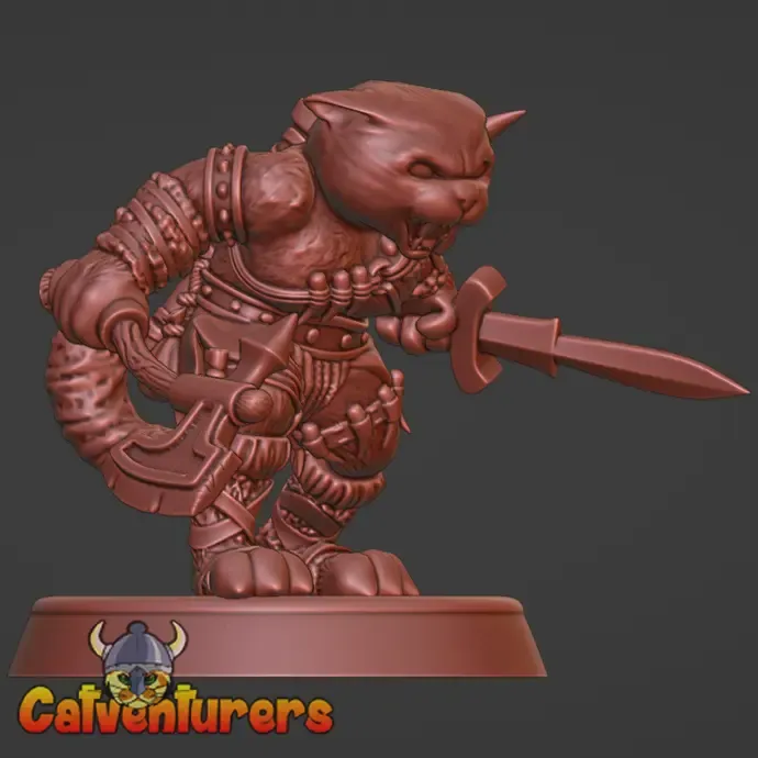 Feline Barbarian Warrior