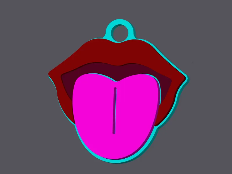 Tongue - Earring & Pendant