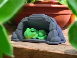 Pen Holder Sleeping Trex in a cave-3
