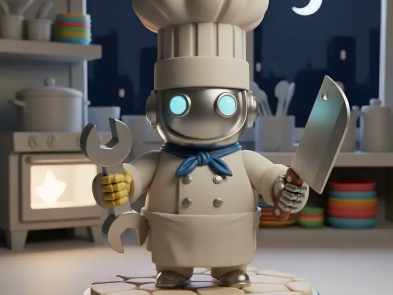 Chef Bot Mechanic Chibi Figurine