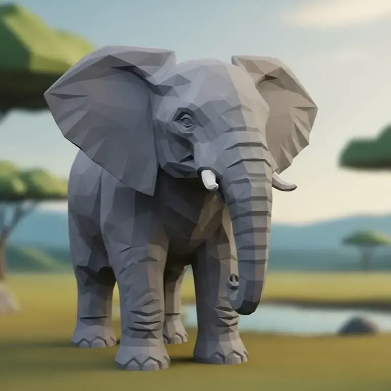 Elefante Low Poly