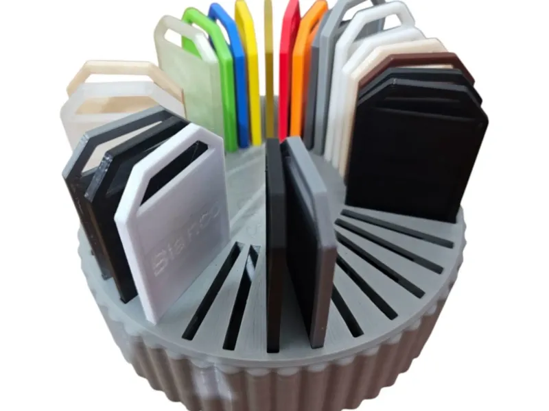 Exhibidor giratorio para muestras de colores