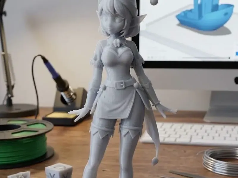 anime style christmas elf girl 2