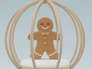 Bola de natal com boneco de biscoito