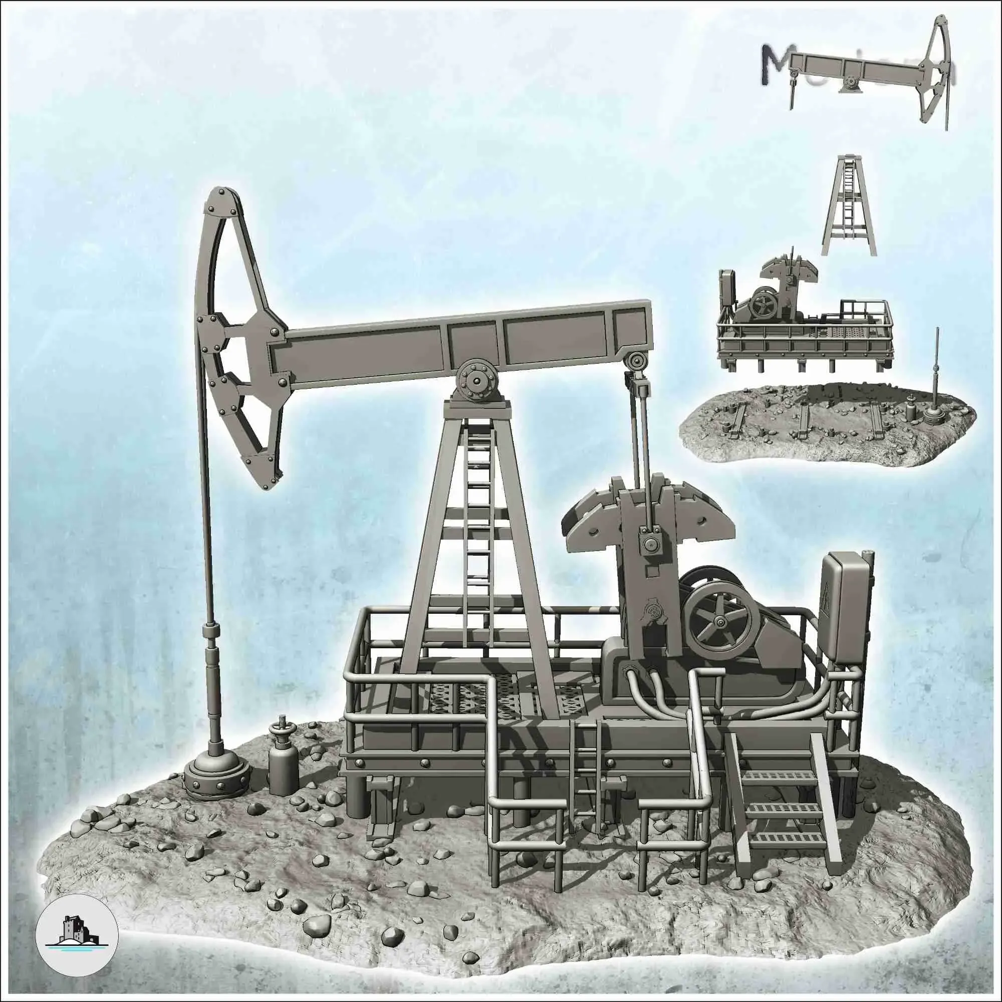 Pump jack Pumpjack oil well extraction system with piston (3