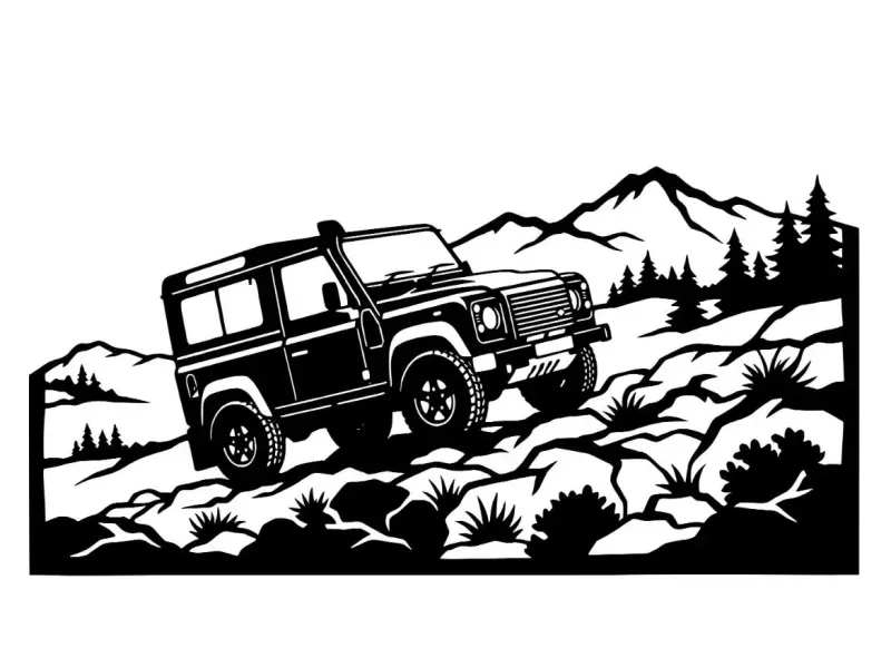 Wallart Landrover Defender D90 single color