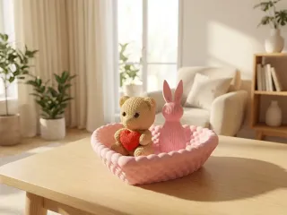 Knitted Heart Plate