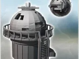 Damaged modern observatory with large telescope and circular-3
