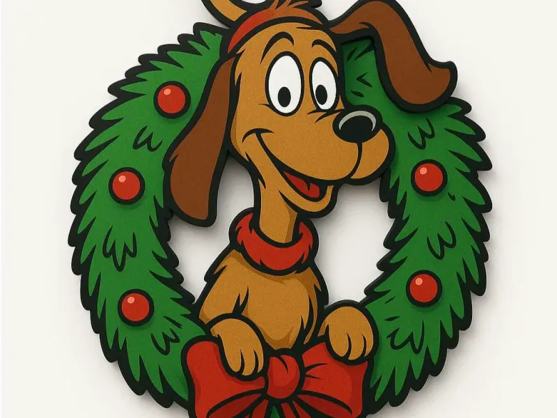 Max Christmas Wreath Door Hanger