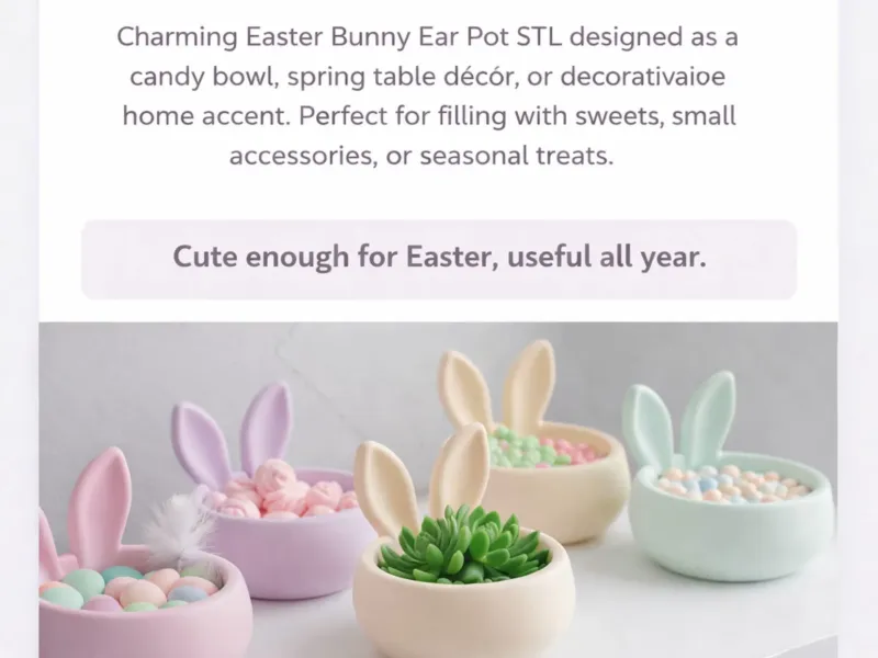 Vaso con Orecchie di Coniglio Pasquale - Ciotola Portacaramelle - Decorazione da Tavolo Primaverile