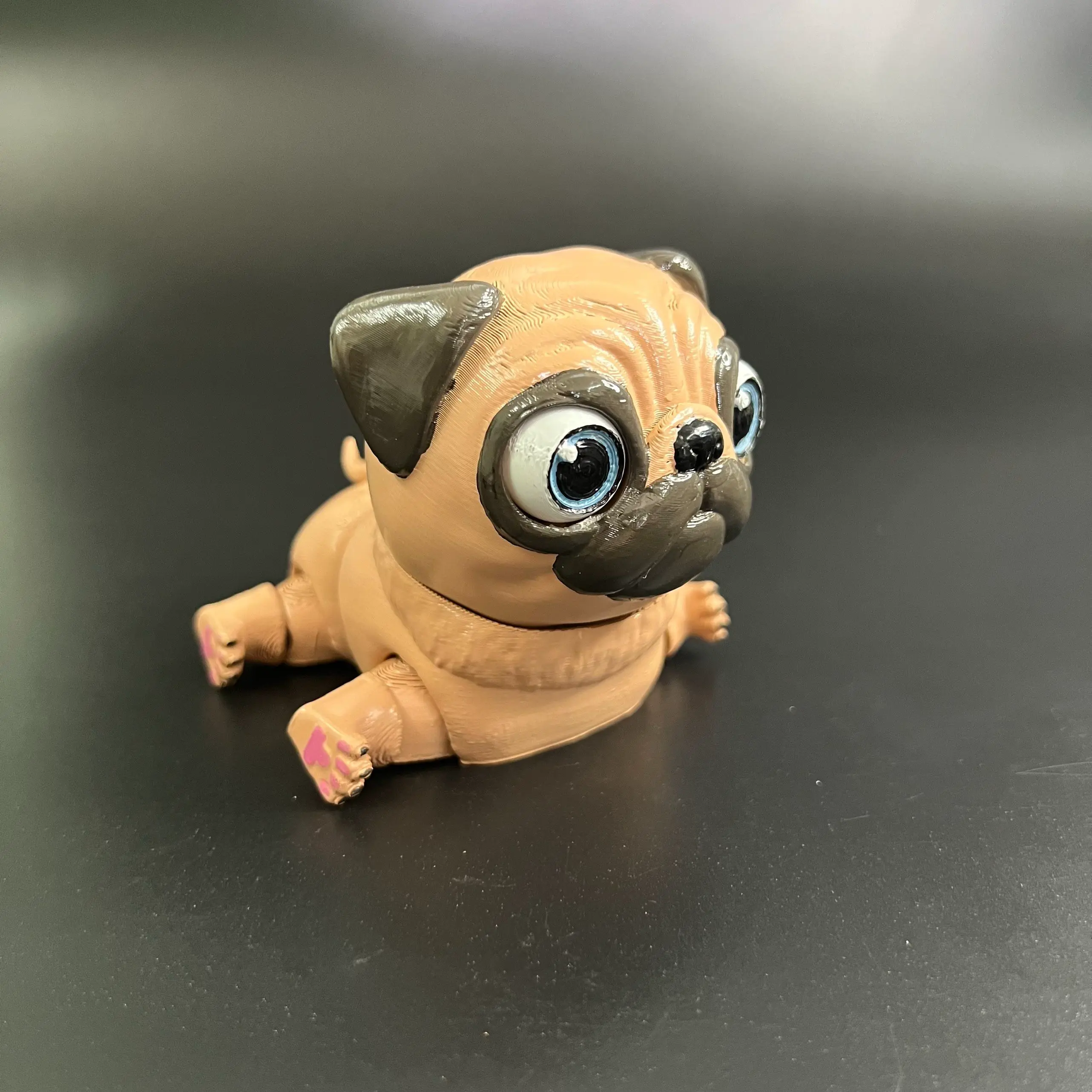 CHIEN CARLIN FLEXI - ARTICULÉ - STL &amp; 3MF MULTICOLOR