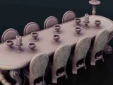 Noble table set with place settings and candelabra-2