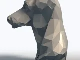 Low Poly Dachshund Head Bust Geometric Wiener Dog Sculpture-2