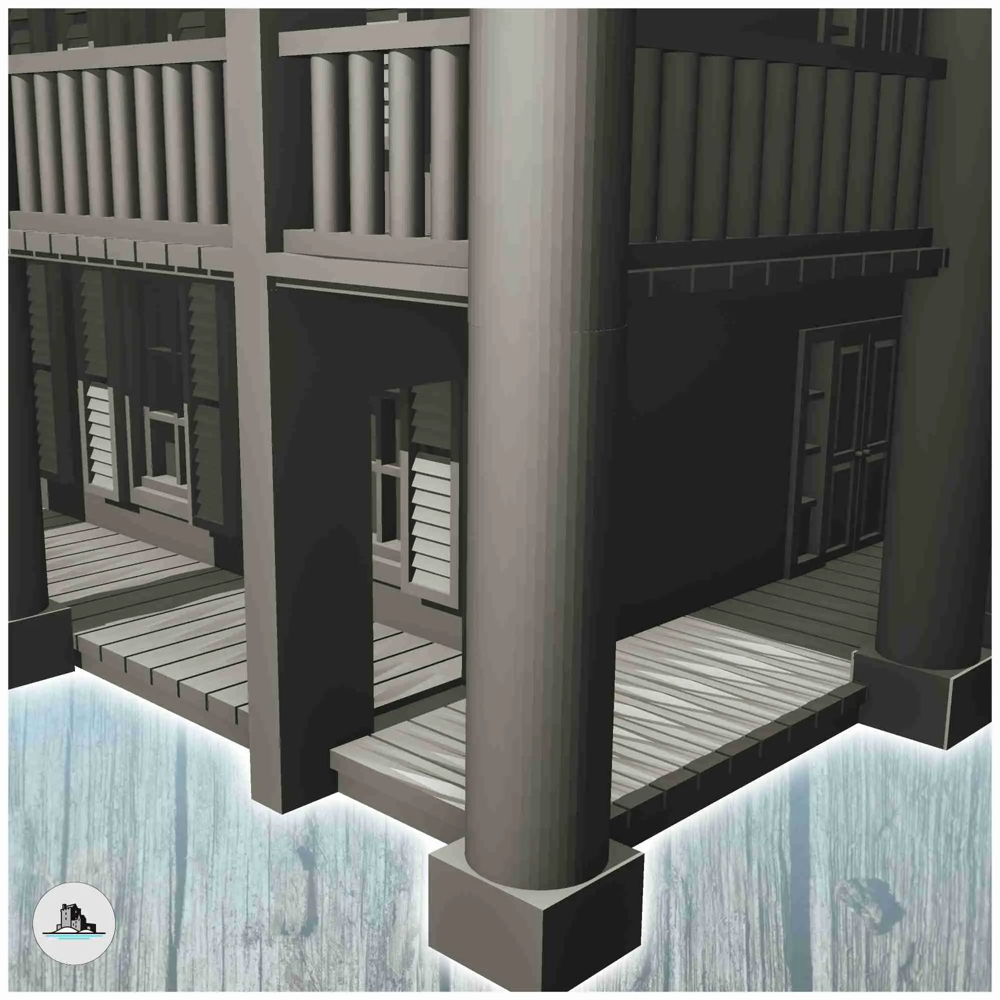 Greek revival western plantation mansion (20) - miniatures A