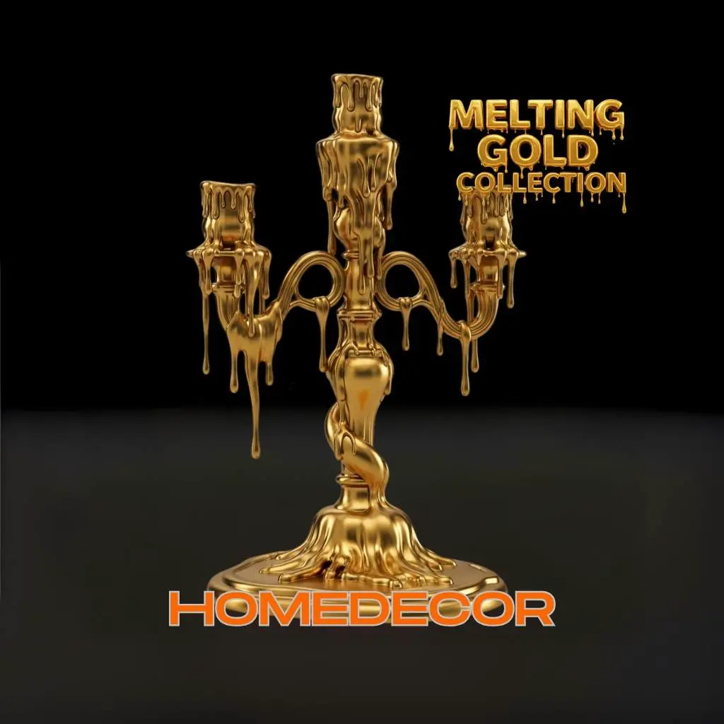 Melting Gold Candle Holder