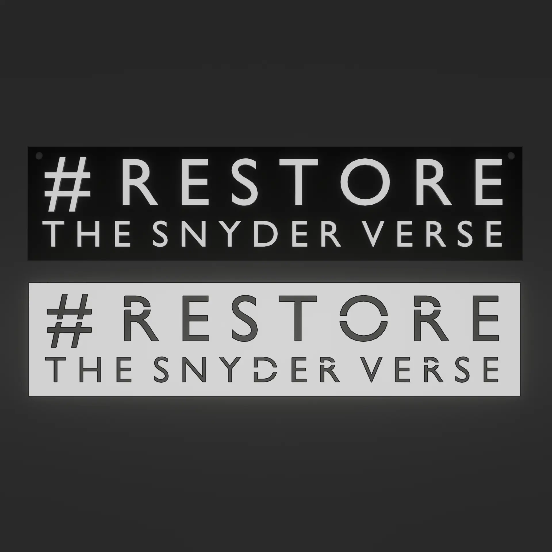 3D Printer Files | 3MF File | RESTORE THE SNYDER VERSE STENCIL AND SIGN ...