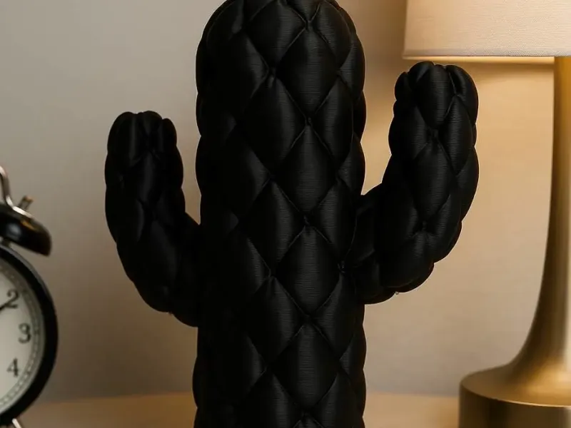 Textured Cactus Sculpture – Modern Botanical Decor