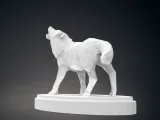 LOW POLY WOLF STATUE-5