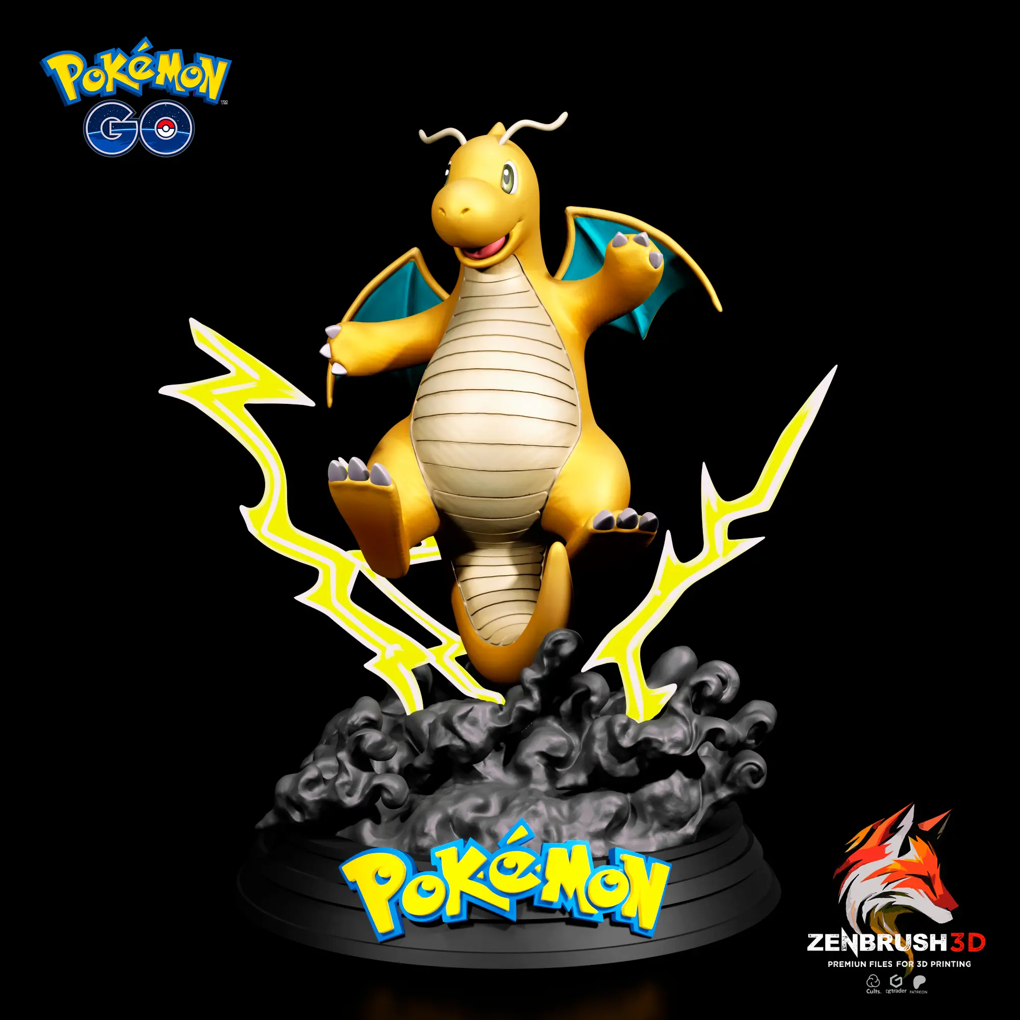 DRAGONITE - POKEMON IMPRESSÃO 3DPOKEMON RIULU LUCARIO