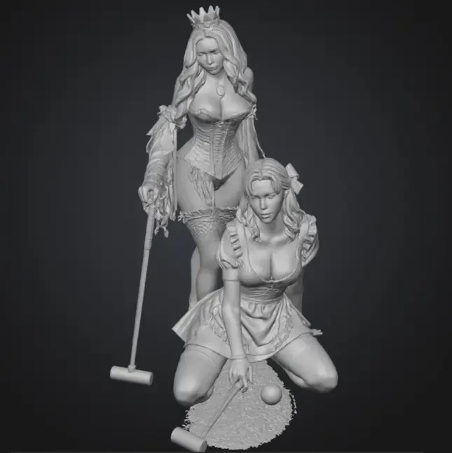 Alice and the Red Queen play Croquet