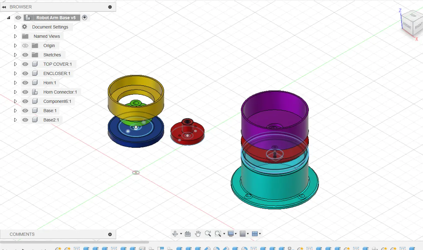 Robot Arm Base with cover for Ultrasonic Sensor