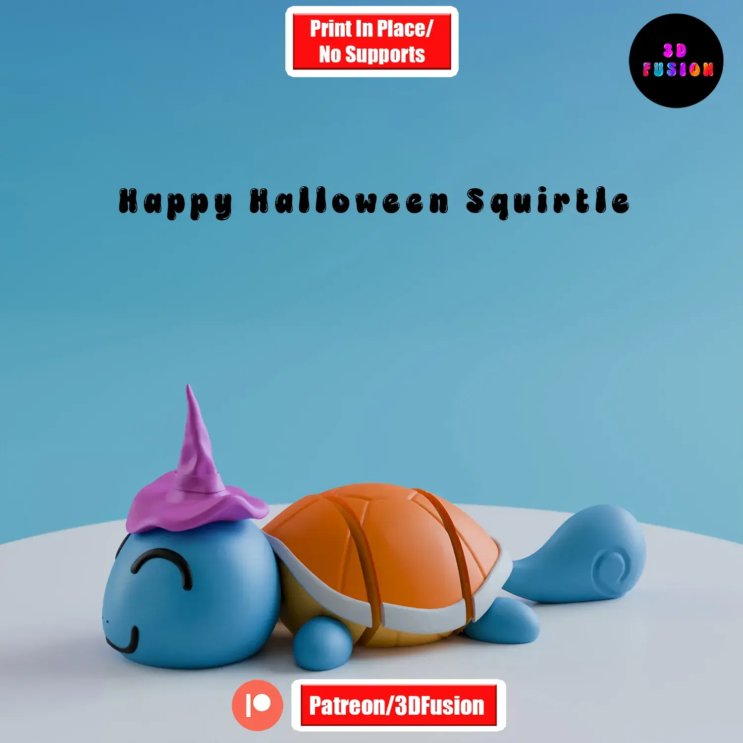 Happy Squirtle Witch 🐢🧹 Pokemon Articulated Toy & Keychain