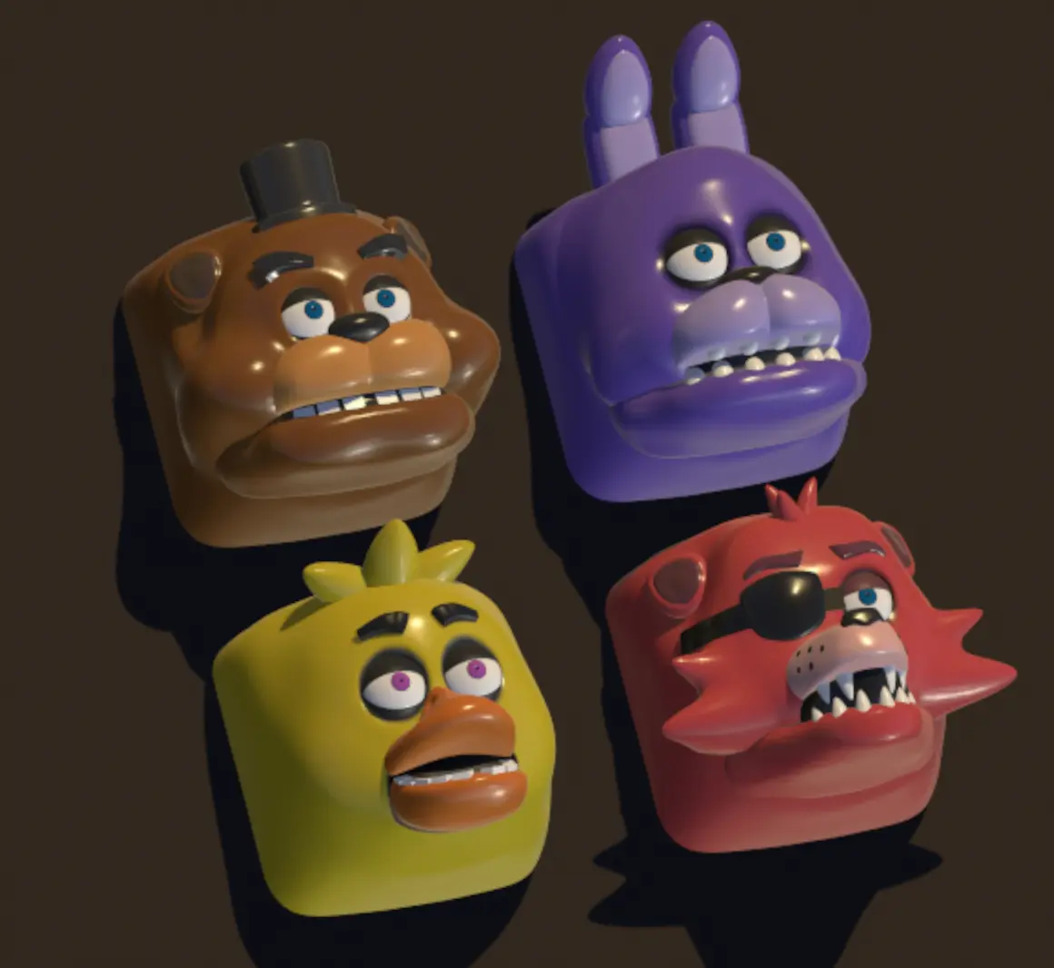 PACK FNAF - 4 KEYCAP 3D KEYBOARD - FIVE NIGHTS AT FREDDY'S