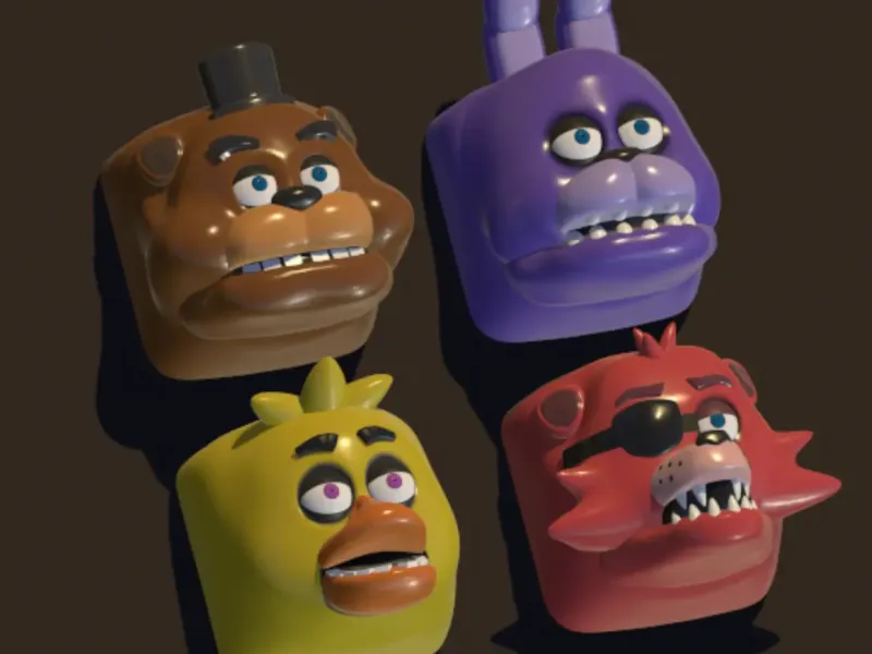 PACK FNAF - 4 KEYCAP 3D KEYBOARD - FIVE NIGHTS AT FREDDY'S