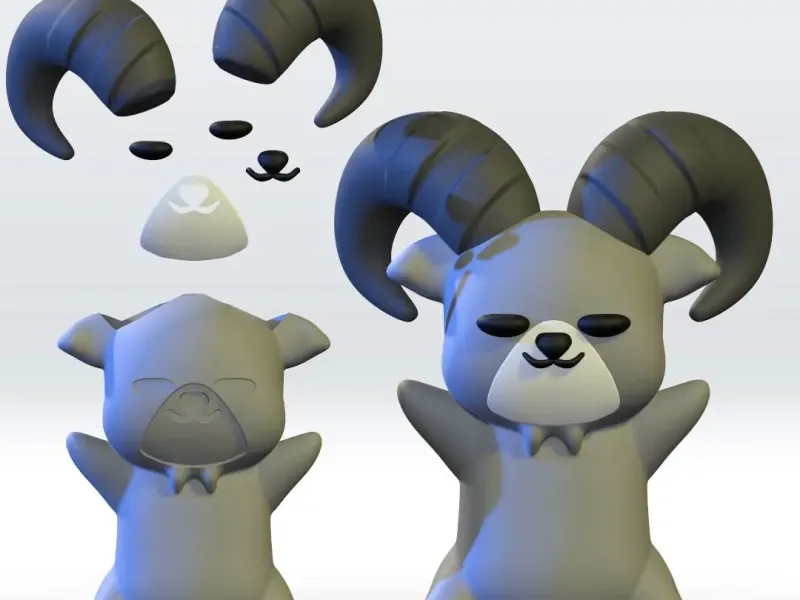 Baby Ram 99 Nights in the Forest 3D Model STL Parts